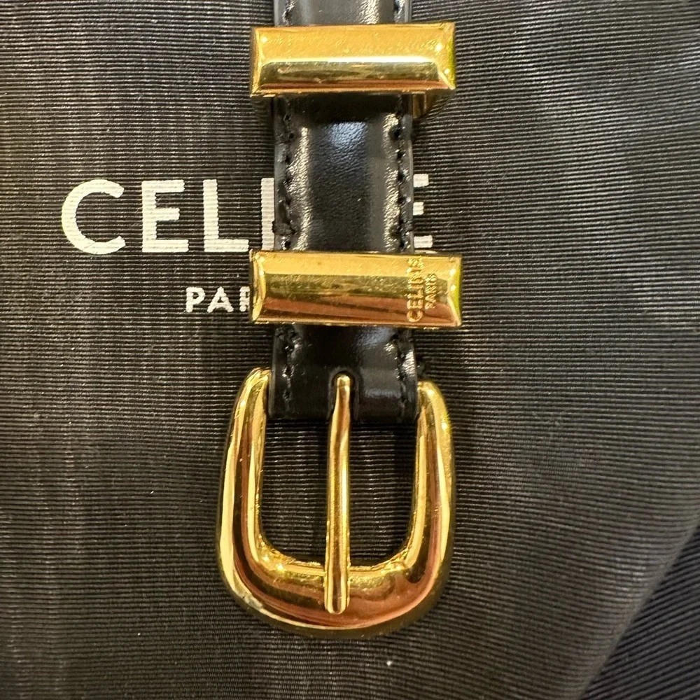 Celine SMALL 18MM WESTERN BELT IN TAURILLON LEATHER Size 70